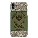 Personalized US Army Air Force Navy Rank & Custom Name Phone Case Printed KVH23759