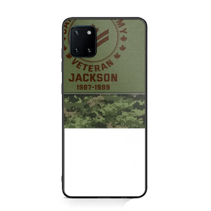 Personalized Canadian Army Air Force Navy Rank & Custom Name Phone Case Printed KVH23759