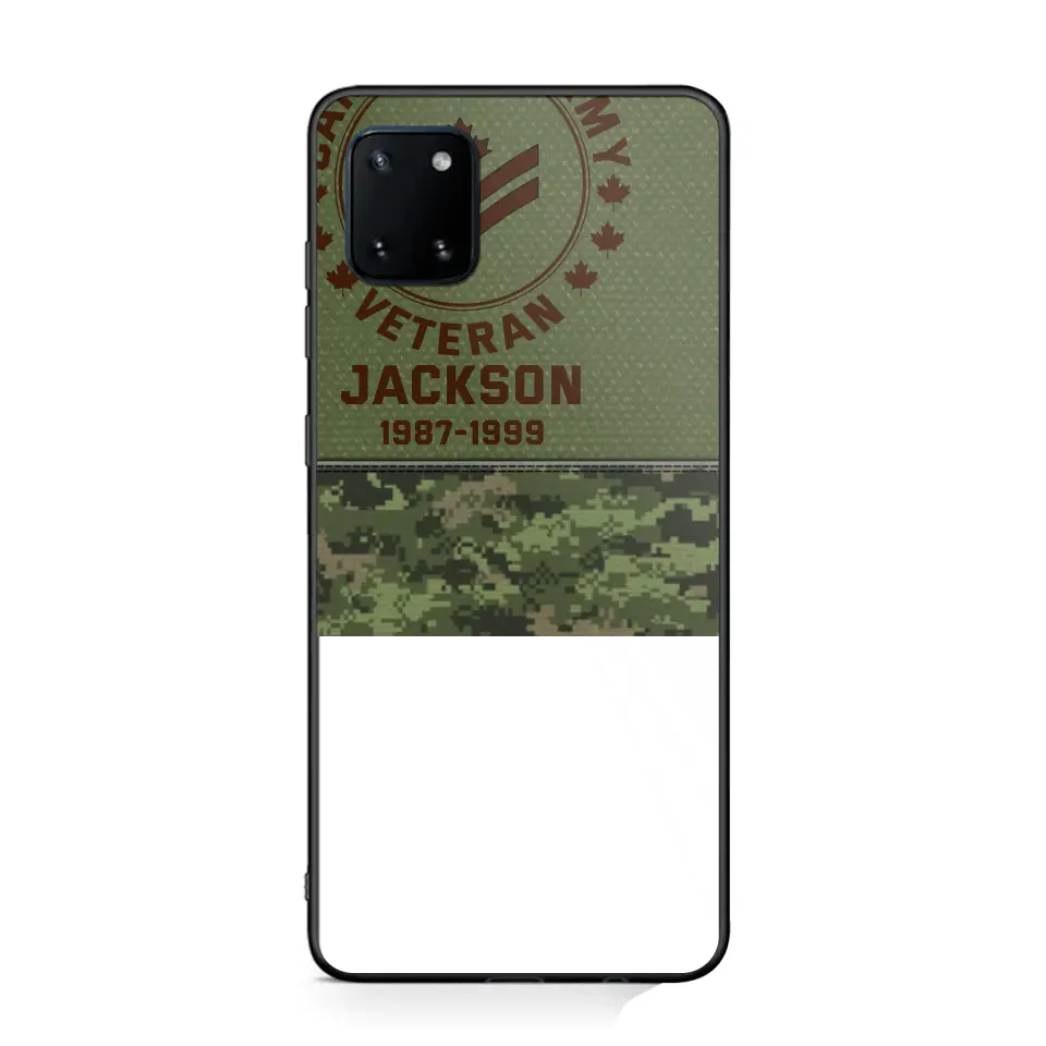 Personalized Canadian Army Air Force Navy Rank & Custom Name Phone Case Printed KVH23759