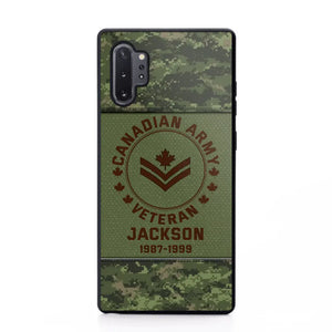 Personalized Canadian Army Air Force Navy Rank & Custom Name Phone Case Printed KVH23759