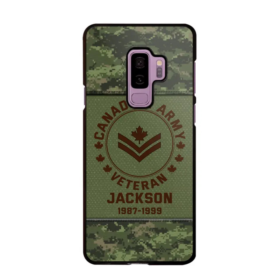 Personalized Canadian Army Air Force Navy Rank & Custom Name Phone Case Printed KVH23759