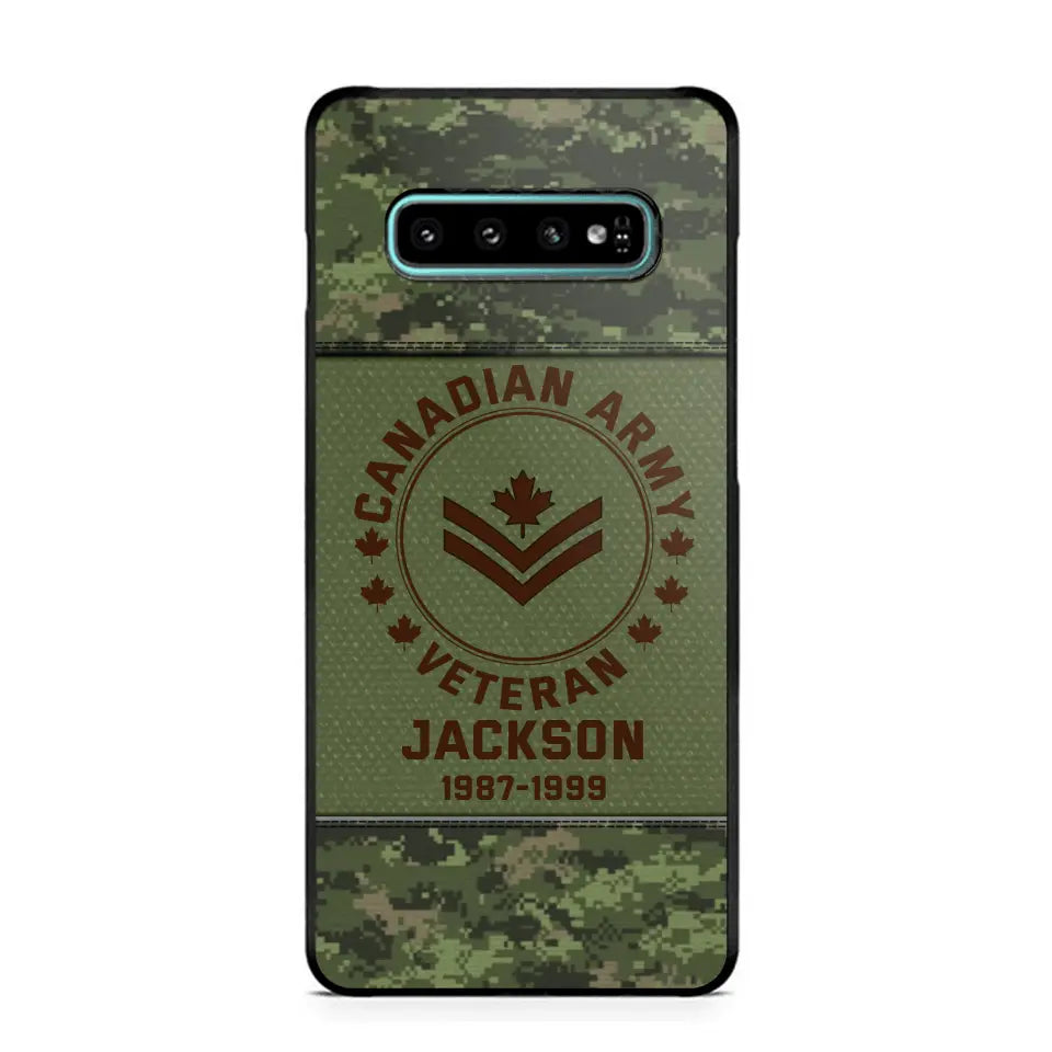 Personalized Canadian Army Air Force Navy Rank & Custom Name Phone Case Printed KVH23759