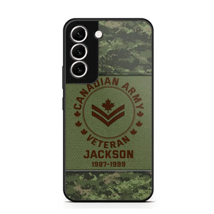 Personalized Canadian Army Air Force Navy Rank & Custom Name Phone Case Printed KVH23759