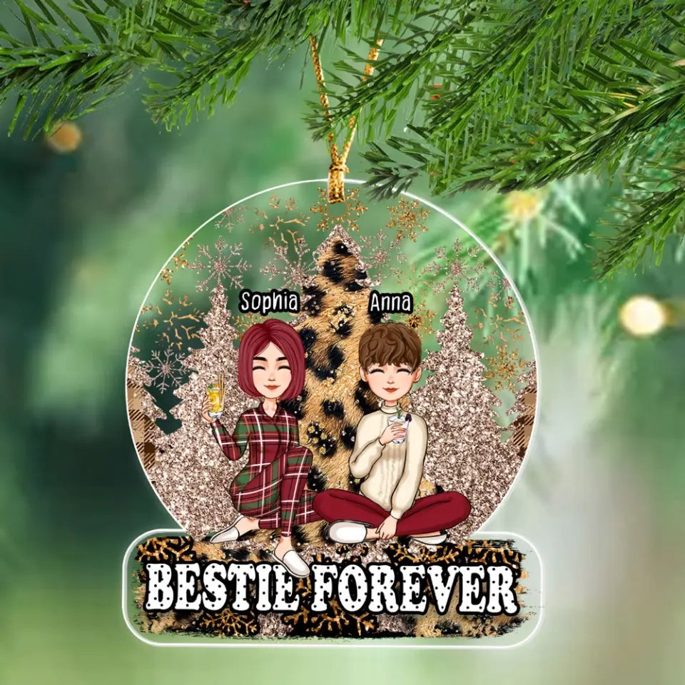 Personalized Bestie Forever Christmas Acrylic Ornament Printed NTMTHN23744