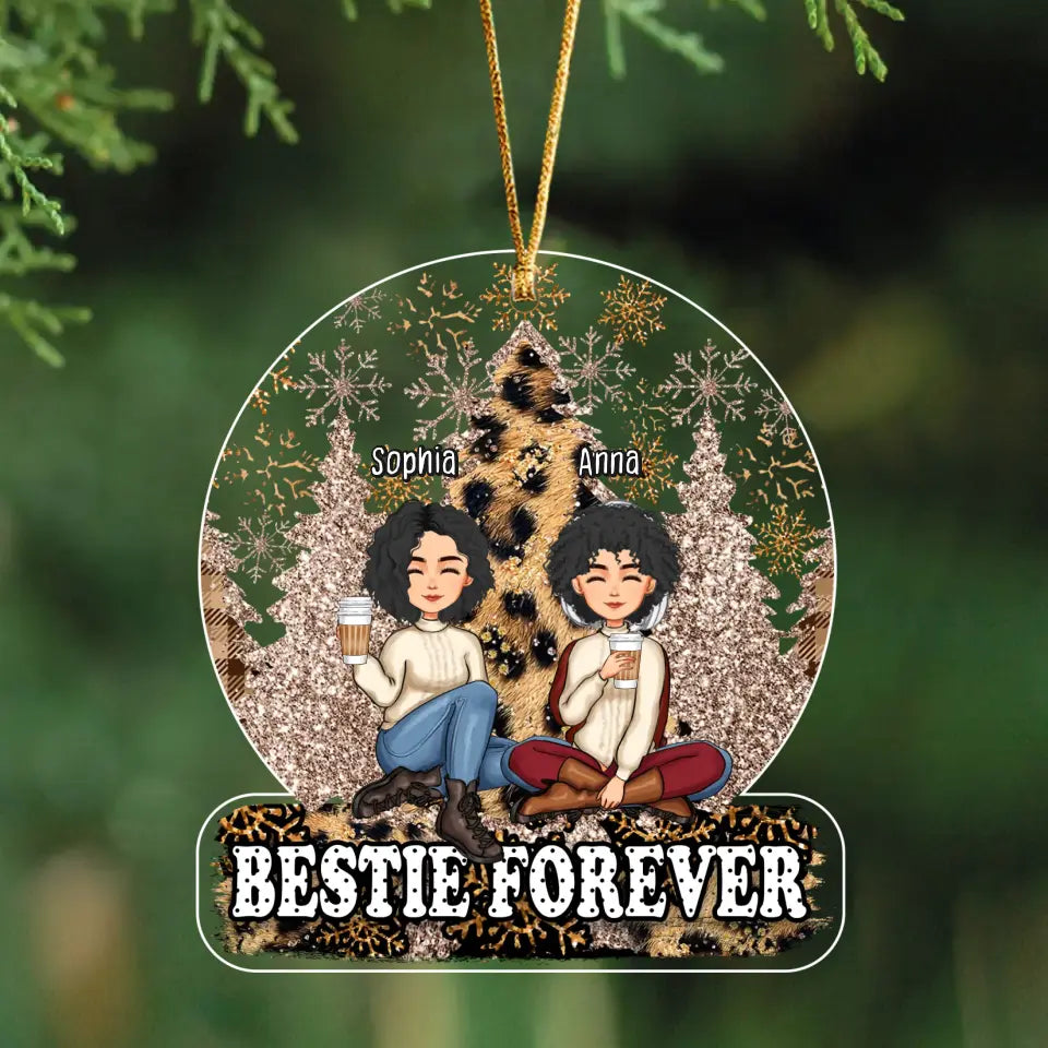 Personalized Bestie Forever Christmas Acrylic Ornament Printed NTMTHN23744