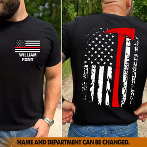 Personalized Thin Red Line Firefighter Tshirt 2D Printed QTPN765