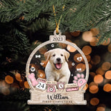 Personalized Upload Dog Photo Dog Paw First Christmas 2023 Wooden Ornament 2 Layer Printed NTMTHN23777