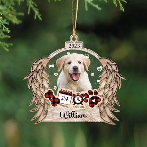 Personalized Upload Dog Memorial Dog Wooden Ornament 2 Layer Printed NTMTHN23802