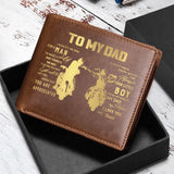 Personalized To My Dad Biker Custom Name Leather Wallet QTPN811