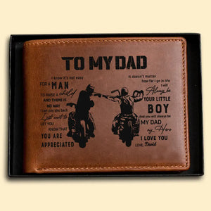 Personalized To My Dad Biker Custom Name Leather Wallet QTPN811