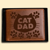 Personalized Cat Dad Custom Cat Name Cat Lovers Gift Leather Wallet KVH23816