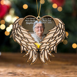 Personalized Upload Photo Your Wings Were Ready But Our Heart Were Not Wooden Ornament 3 Layer Printed HTHKVH23818