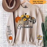 Personalized Grandma Pumpkin Custom Kid Names Sweater Printed HTHHN23848