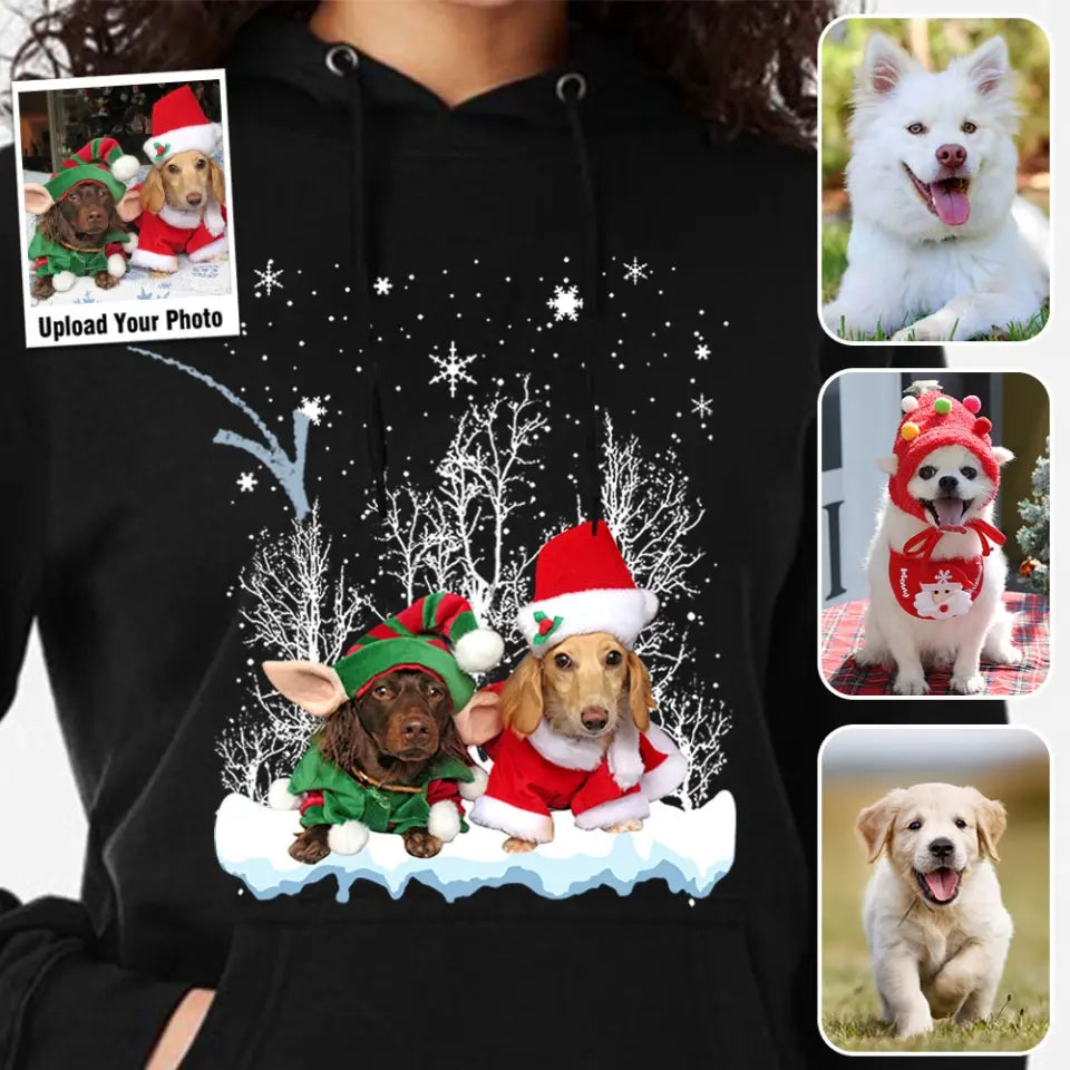 Personalized Upload Your Dog Photo Xmas Gift Hoodie 2D Printed HN23851