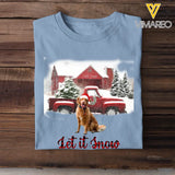 Personalized Upload Your Dog Photo Tree Farm Let It Snow Christmas Gift T-shirt Printed VQ23850