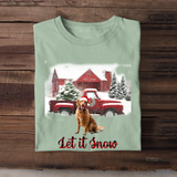 Personalized Upload Your Dog Photo Tree Farm Let It Snow Christmas Gift T-shirt Printed VQ23850