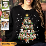 Personalized Upload Your Dog Photo Christmas Tree Xmas Gift Sweatshirt Printed PTN23856