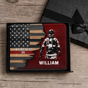 Personalized Firefighter Leather Wallet 3D Print QTPN860