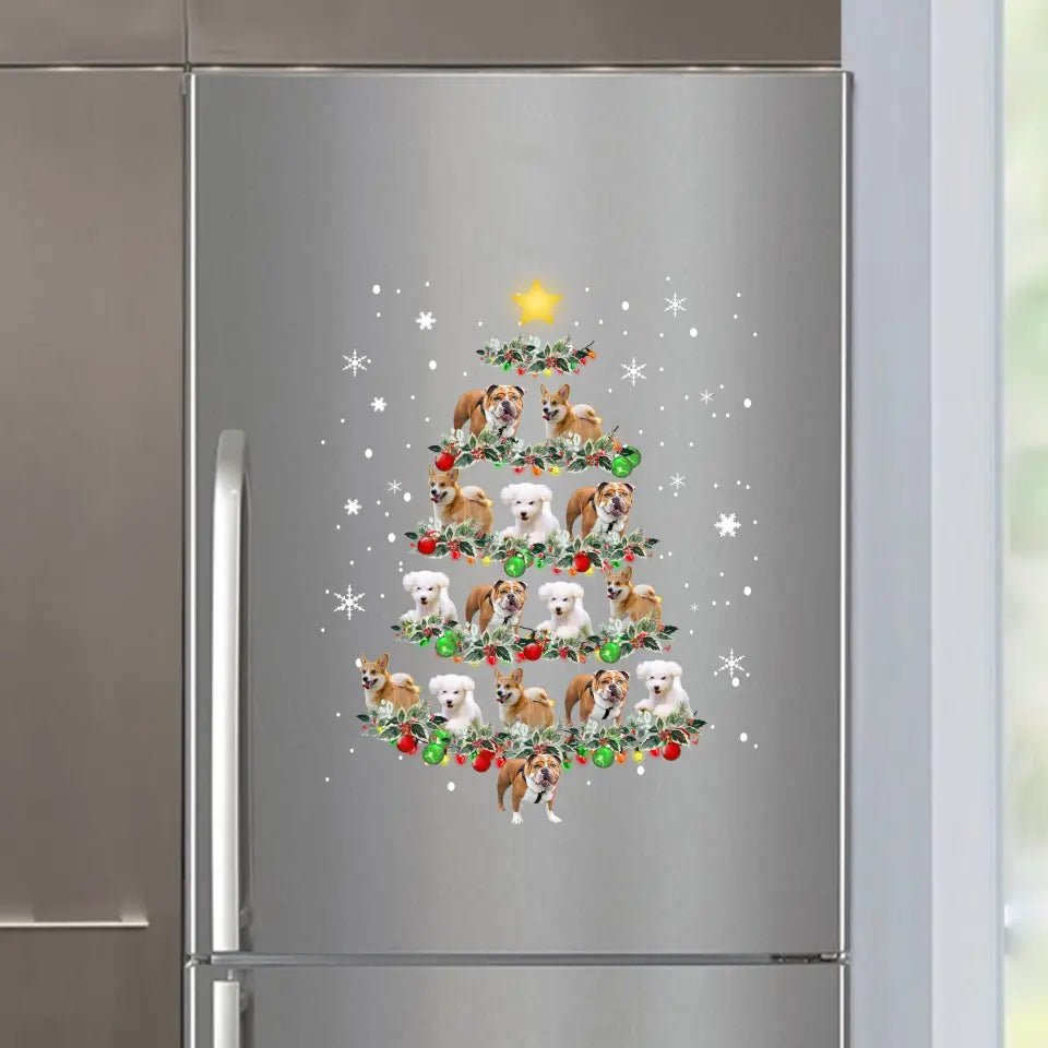 Personalized Upload Your Dog Photo Christmas Tree  Decal Printed KVH870