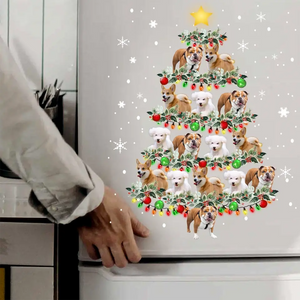 Personalized Upload Your Dog Photo Christmas Tree  Decal Printed KVH870