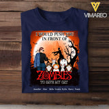 Personalized I Would Push You In Front Of Zombies To Save My Cat Girl & Cats T-shirt Printed MTKVH23613