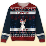 Personalized Fur-ever Friends Cat Xmas Christmas Gift Ugly Sweater Printed QTHN637