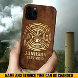 Personalized Retired Firefighter Custom Name Leather Phonecase Printed QTKH23884