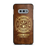 Personalized Retired Firefighter Custom Name Leather Phonecase Printed QTKH23884