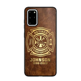 Personalized Retired Firefighter Custom Name Leather Phonecase Printed QTKH23884