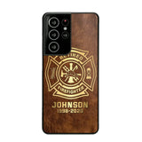 Personalized Retired Firefighter Custom Name Leather Phonecase Printed QTKH23884