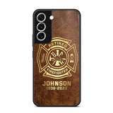 Personalized Retired Firefighter Custom Name Leather Phonecase Printed QTKH23884