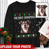 Personalized Upload Your Dog Photo Merry Dogmas Xmas Gift Sweatshirt Printed VQ23902