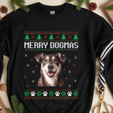 Personalized Upload Your Dog Photo Merry Dogmas Xmas Gift Sweatshirt Printed VQ23902