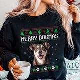 Personalized Upload Your Dog Photo Merry Dogmas Xmas Gift Sweatshirt Printed VQ23902