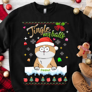 Personalized Cat Jingle Balls Xmas Gift Sweatshirt Printed NMTVQ23913