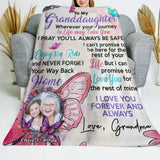 Personalized Upload Photo Granddaughter Sherpa or Fleece Blanket Printed HTHVQ23916