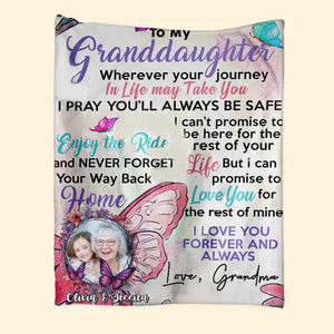 Personalized Upload Photo Granddaughter Sherpa or Fleece Blanket Printed HTHVQ23916