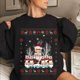 Personalized Girl Xmas & Dog Snow Christmas Gift Sweatshirt Printed KVH23915