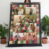 Personalized Upload Your Family Photo Christmas Tree Sherpa or Fleece Blanket Printed MTVQ23948