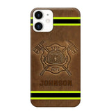 Personalized Firefighter Custom Name Leather Phonecase Printed KVH23949