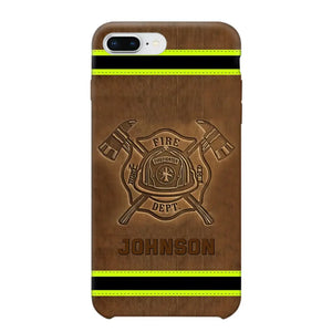 Personalized Firefighter Custom Name Leather Phonecase Printed KVH23949