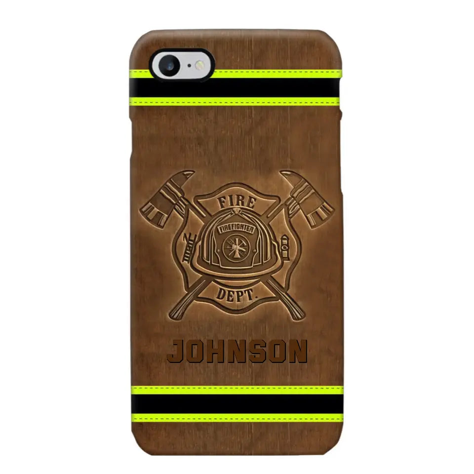 Personalized Firefighter Custom Name Leather Phonecase Printed KVH23949