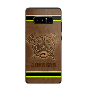 Personalized Firefighter Custom Name Leather Phonecase Printed KVH23949