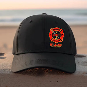 Personalized Firefighter Retired Black Cap QTHN845