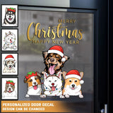 Personalized Merry Christmas Happy New Year Dog Xmas Dog Lovers Gift Christmas Gift Decal Printed HN23979