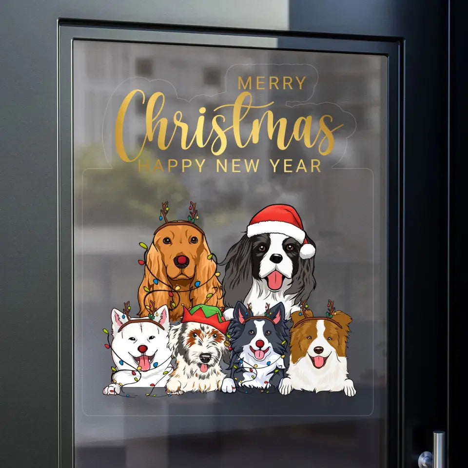 Personalized Merry Christmas Happy New Year Dog Xmas Dog Lovers Gift Christmas Gift Decal Printed HN23979
