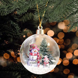 Personalized Grandma Snowman Custom Name Christmas Gift Pink Snowball 3D Ball Ornament Printed NTMTHN23982