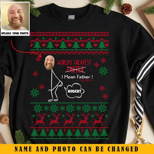 Personalized Upload Photo World's Greatest Farter I Mean Father Christmas Gift Sweatshirt Printed HTHKVH231006