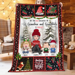 Personalized The Love Between Grandma And Grandkids Is Forever Sherpa or Fleece Blanket Printed HTHHN231020