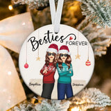 Personalized Besties Forever Christmas Besties Ceramic Ornament Printed LDMKVH231034